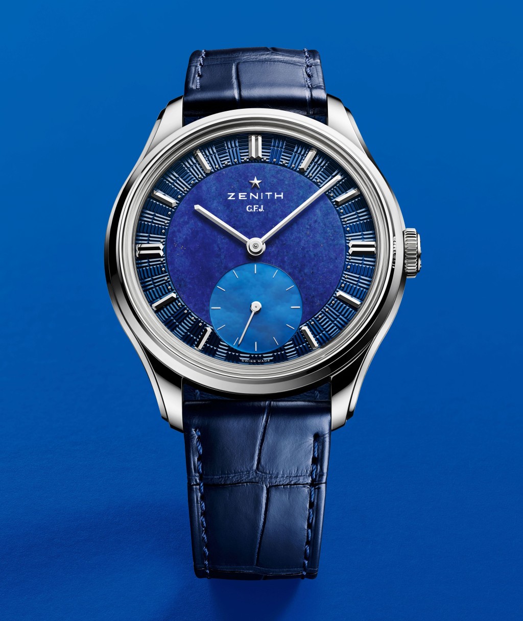 Zenith G.F.J. ,錶殼:39mm鉑金 / 機芯:135手上鏈 / 限量:160枚 / 售價:$387,000。 Zenith G.F.J. ,錶殼:39mm鉑金 / 機芯:135手上鏈 / 限量:160枚 / 售價:$387,000。