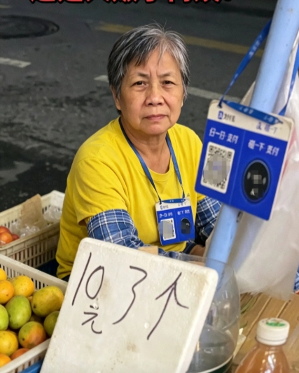 網上流傳據信是「梅姨」在廣州推車擺攤的影像。 抖音 網上流傳據信是「梅姨」在廣州推車擺攤的影像。 抖音