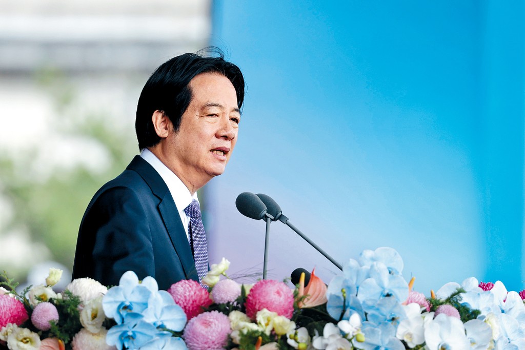 賴清德昨日在台北發表雙十演說。