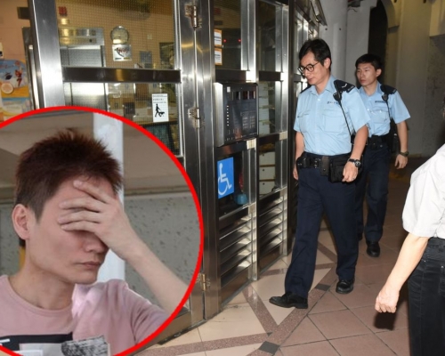 警方三度上門尋找男戶主,但都無人應門。徐裕民攝