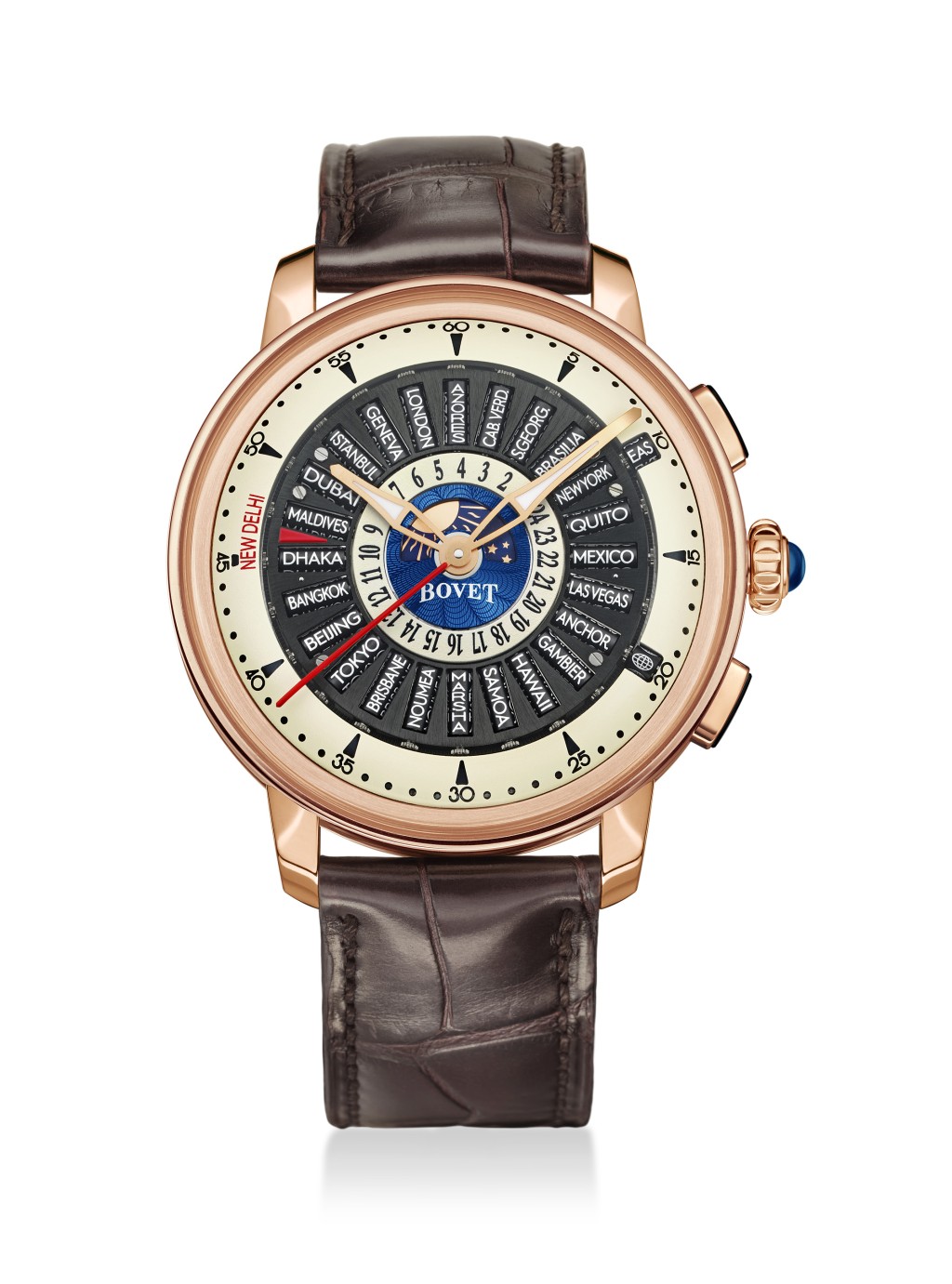 Bovet Récital 30,表壳:42mm红金或钛金属/机芯:R30-70-001自动/售价待询。 Bovet Récital 30,表壳:42mm红金或钛金属/机芯:R30-70-001自动/售价待询。