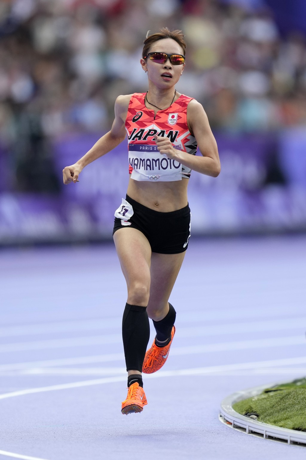 山本有真參加巴黎奧運女子5000米長跑。 美聯社