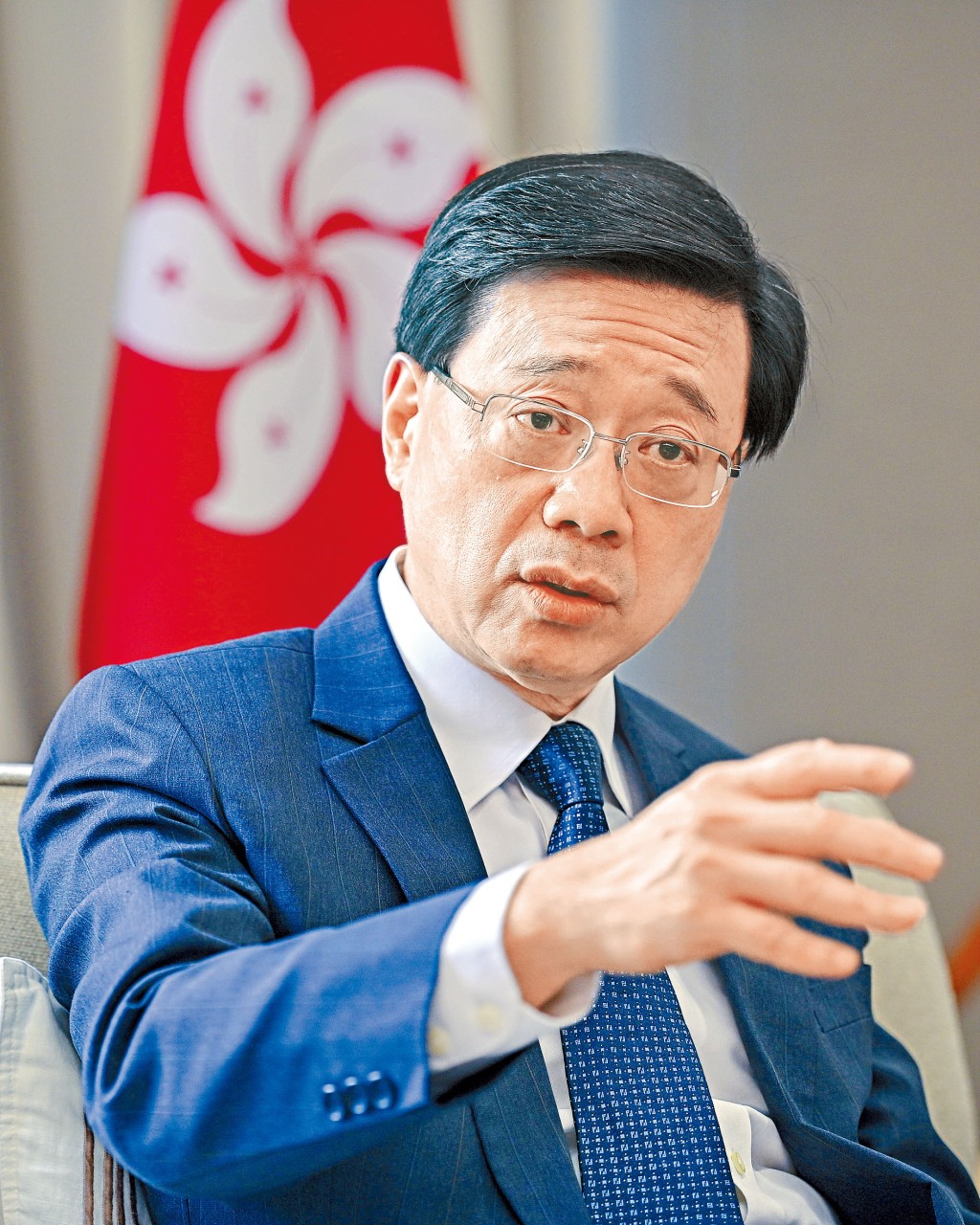 李家超表明，資審會嚴格把關，絕不遺漏，杜絕「假意扮真心」擁護《基本法》及效忠特區的人士「入閘」。