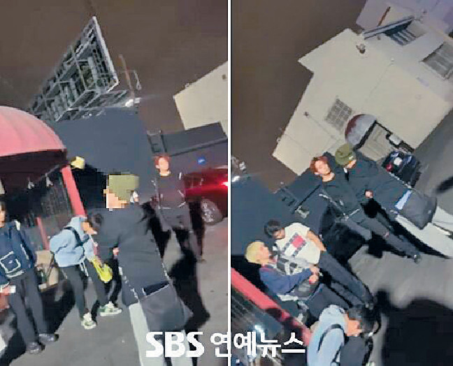 ■Omega X被社長辱罵的片段曝光，對方一直喝斥身體不適的成員金宰漢（灰色上衣）。

