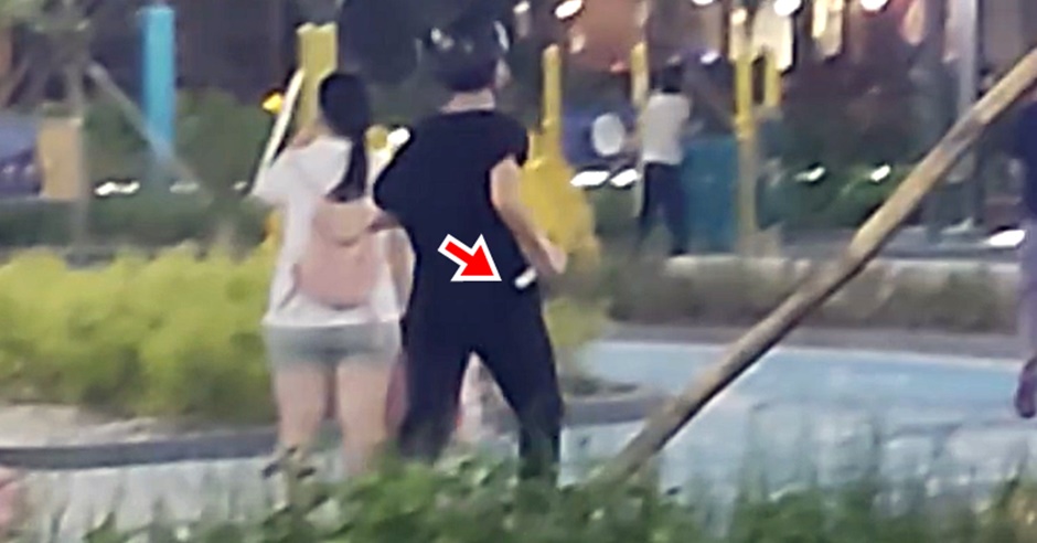 黑衣男持刀在公園狂奔。fb：將軍澳主場