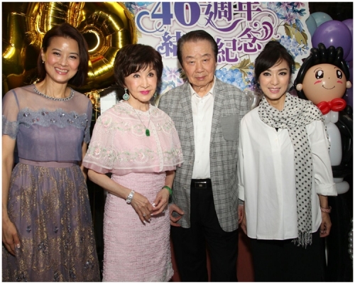 鄭明明和老公陳樹德慶祝結婚46周年,得到不少圈中人士到賀。(譚志光 攝)