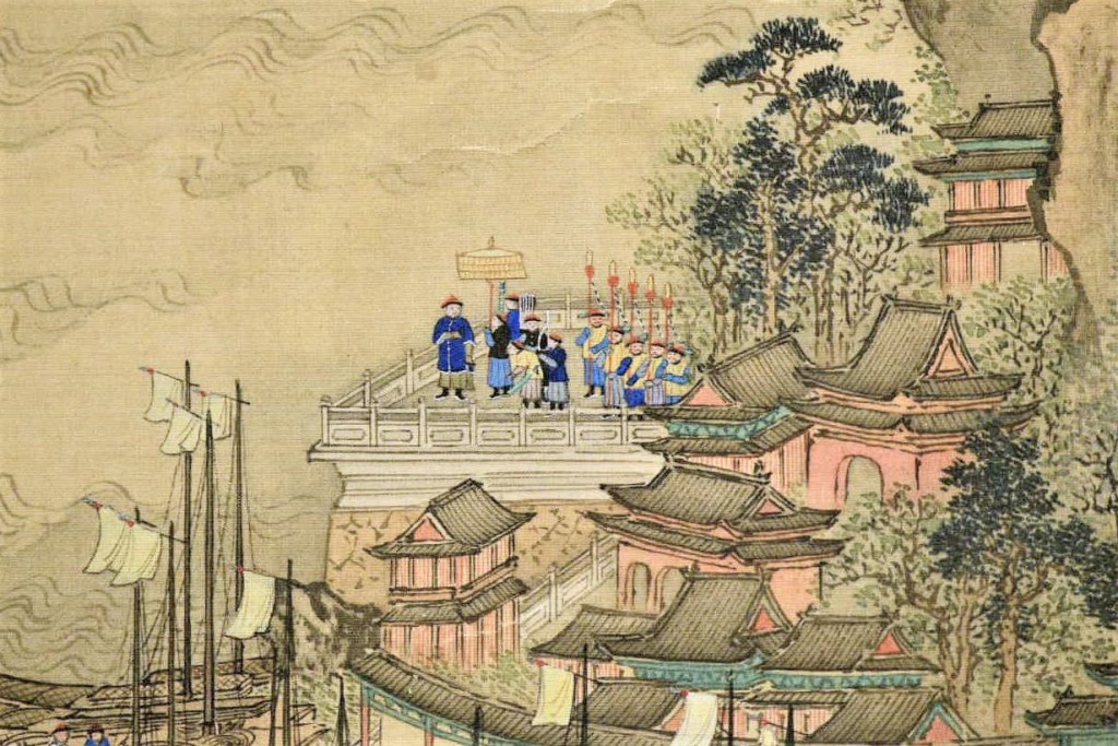 《康熙南巡圖第六卷》被分成七段,分別被不同藏家保存。