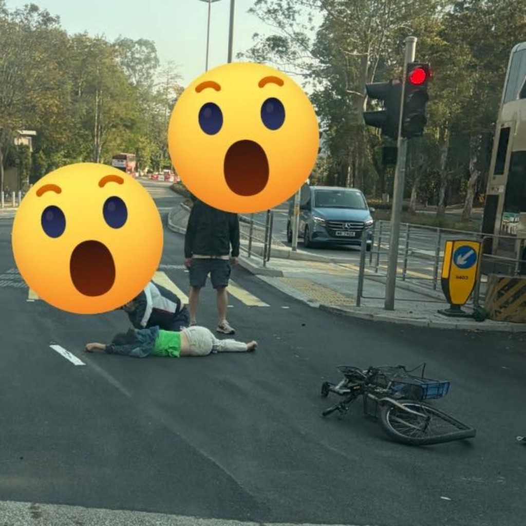 女子被撞後昏迷倒地。fb：車cam L（香港群組）