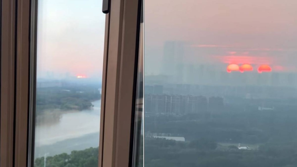 瀋陽有民眾在家中拍攝到三個太陽的情況，在網上成熱議。