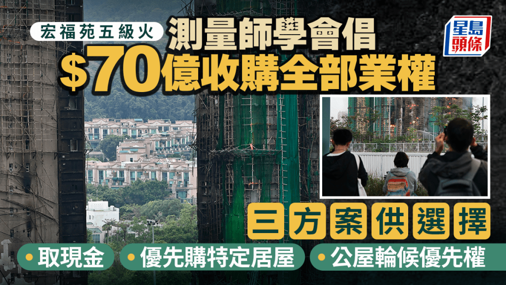 宏福苑五級火︱測量師學會倡政府70億購業權 災民自選現金或優先購居屋等