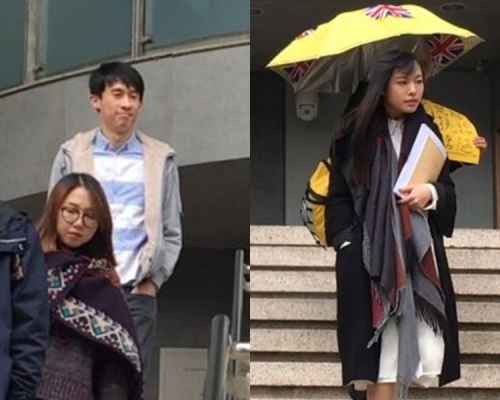 被褫奪立法會議員資格的梁頌恆及游蕙禎。劉曉曦攝
