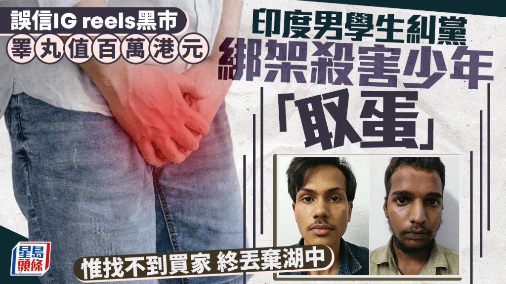 假IG reels?｜印度男誤信黑市睪丸值百萬港元  扮醫生騙4手下殺17歲少年「取蛋」