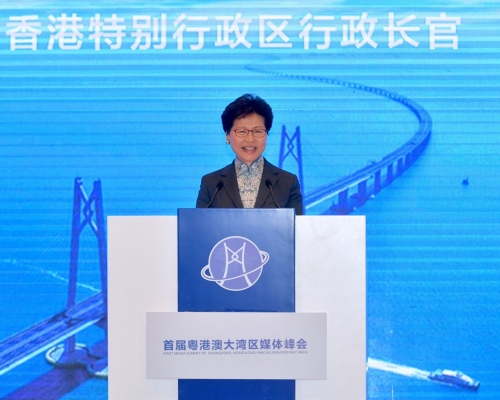林鄭月娥表示,香港的記者以拼搏出名。政府新聞處圖片
