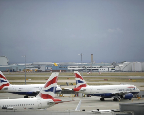 英國航空機師罷工。AP圖片