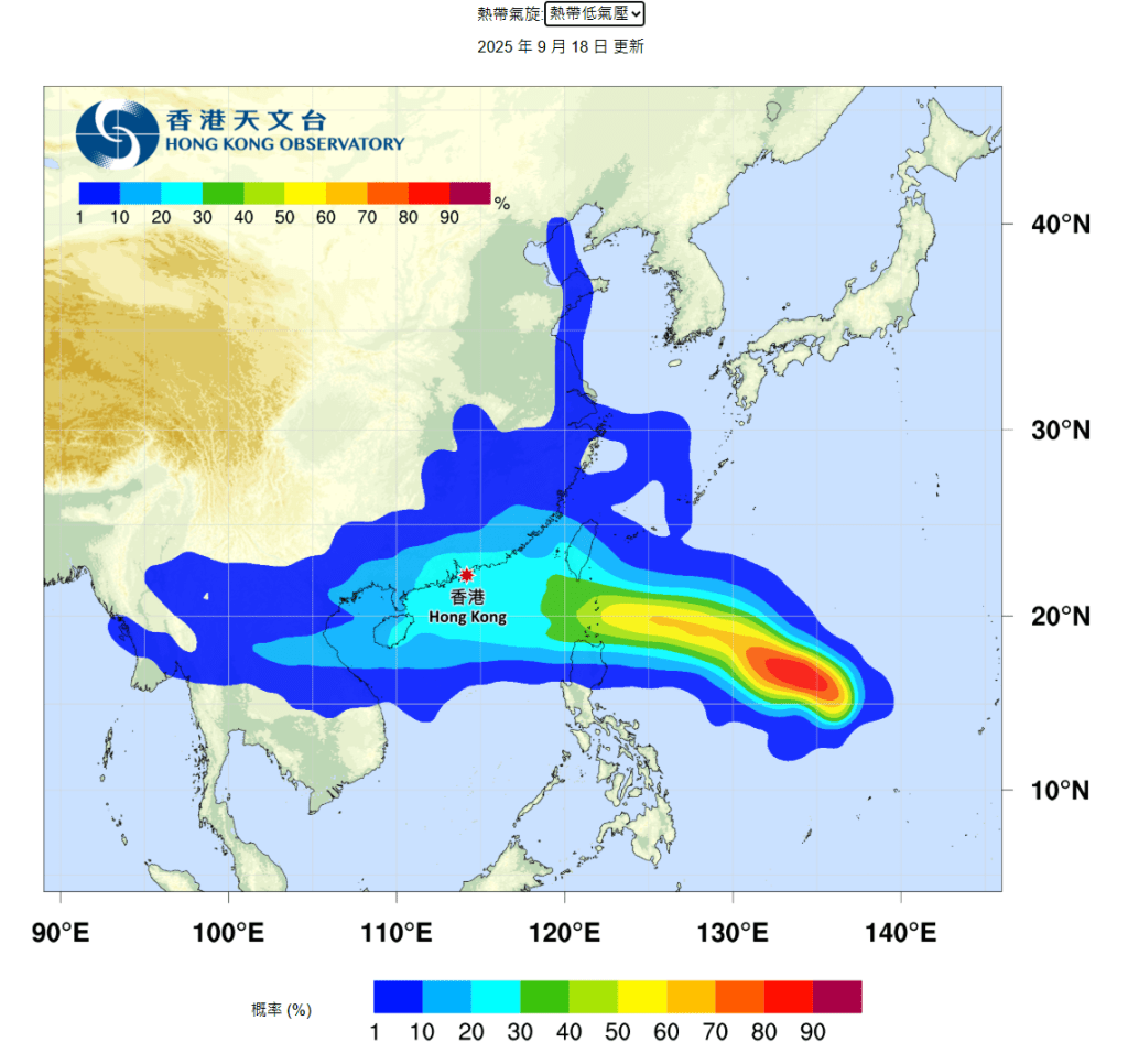 根據現時的路徑，讓熱帶氣旋未有進入陸地，會在海中逐步增加。天文台網頁截圖