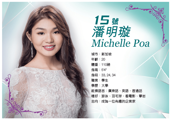 2019年參加國際中華小姐。