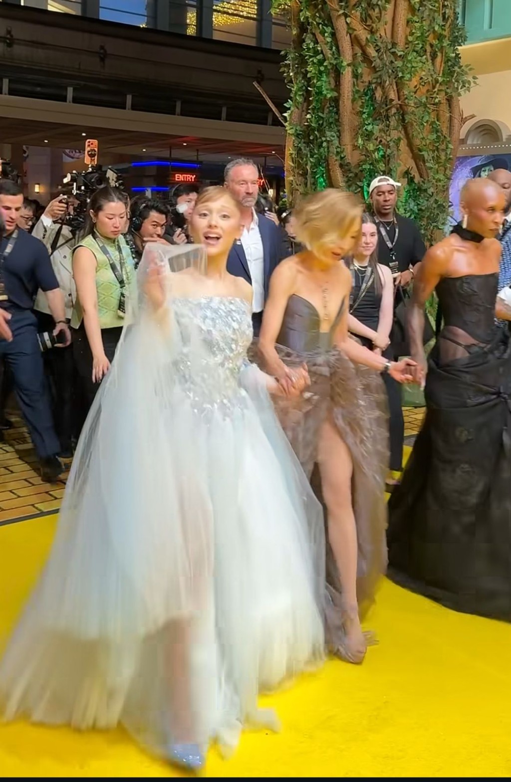 Ariana原本拖着楊紫瓊行黃地毯，卻突然被狂迷施襲。