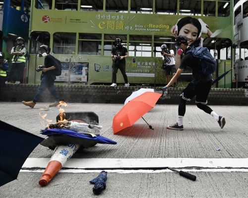 港島昨日爆發示威。資料圖片