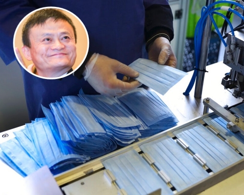 馬雲捐1億個口罩予世衛,籲全世界團結一起戰勝疫情。AP資料圖片