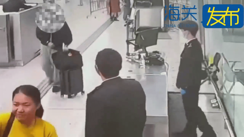 毒男北上面青青神情亢奮，被揭香水布袋藏冰毒，西九龍站斷正。