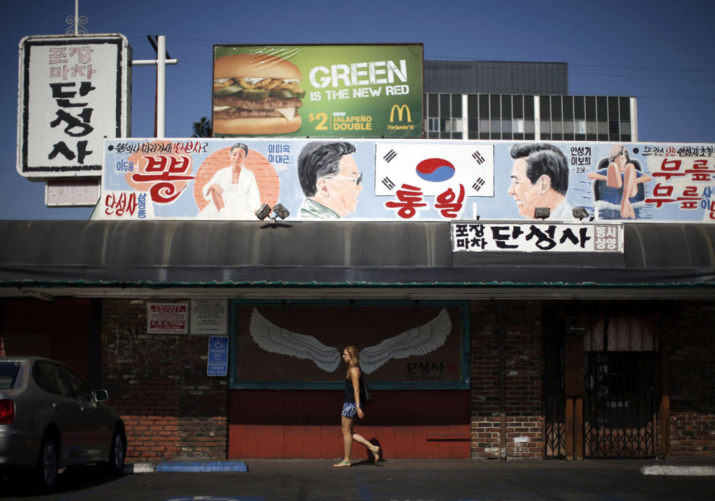 洛杉矶韩国城一家韩式菜馆。 资料图片