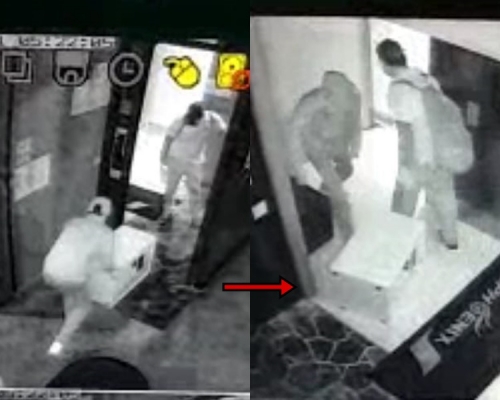 2名賊人抬走酒吧夾萬。