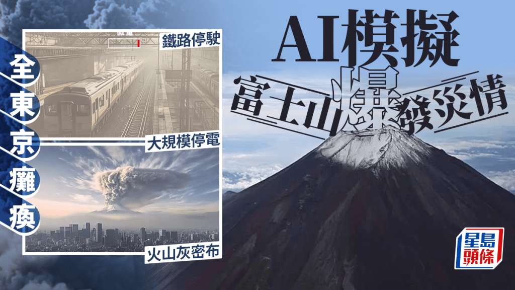 AI模擬富士山爆發災情 恐癱瘓全東京 火山灰籠罩交通停擺