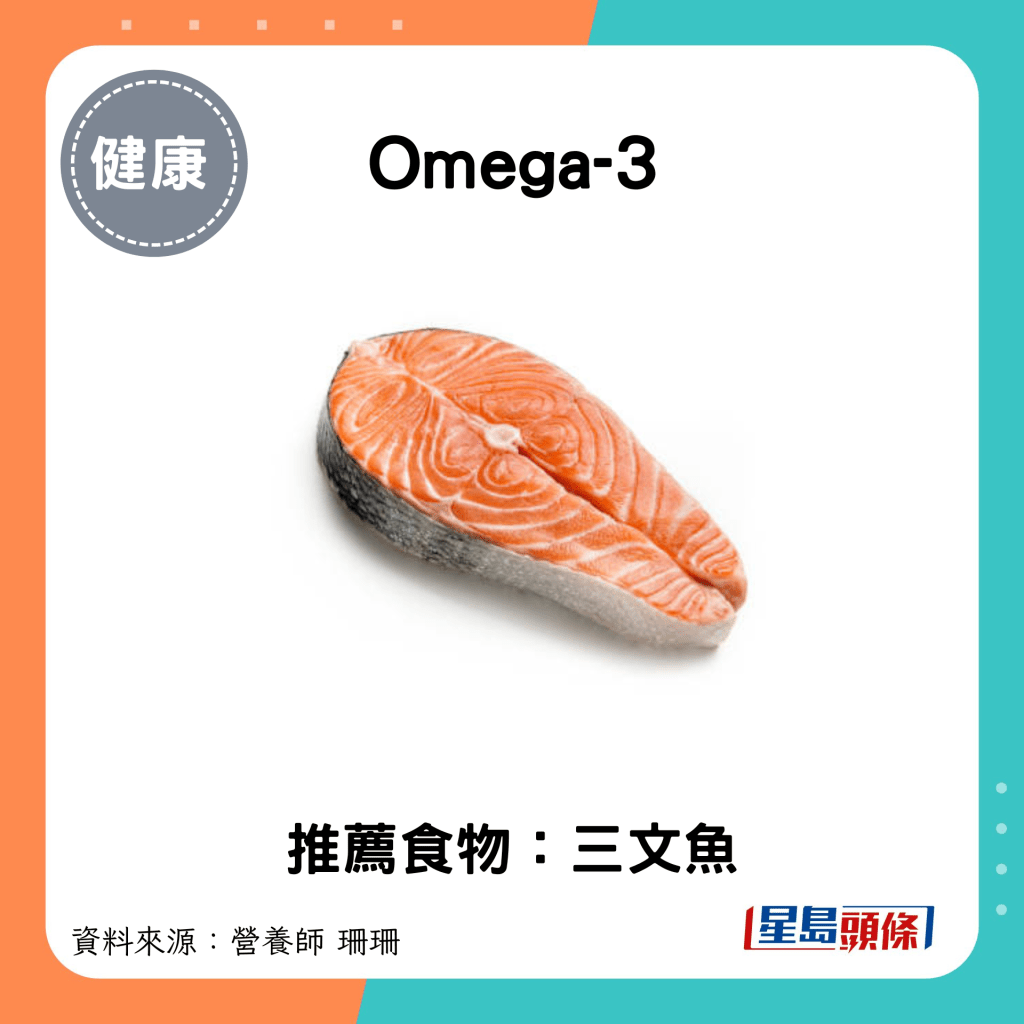 护肝食物｜Omgea-3：推荐食物：鲑鱼