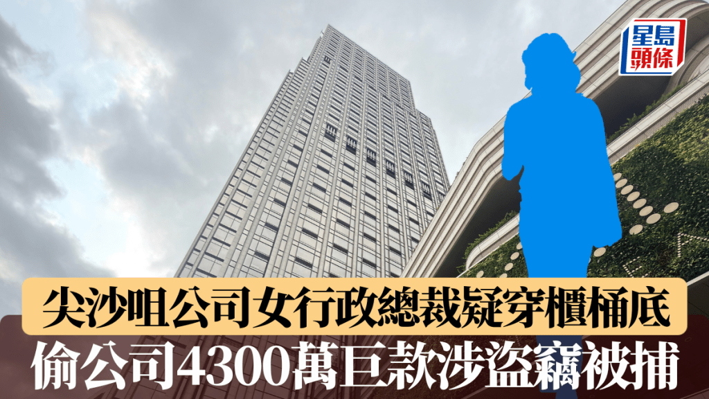 尖沙咀公司女行政總裁疑穿櫃桶底 偷公司4300萬巨款涉盜竊被捕