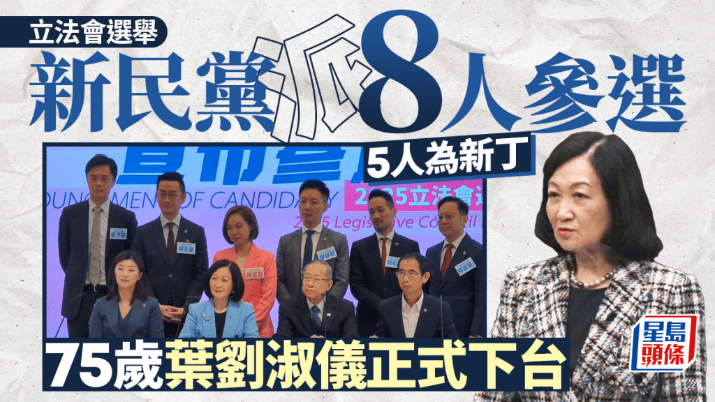 立法會選舉2025｜新民黨派8人出選 5人為新丁 葉劉正式下台