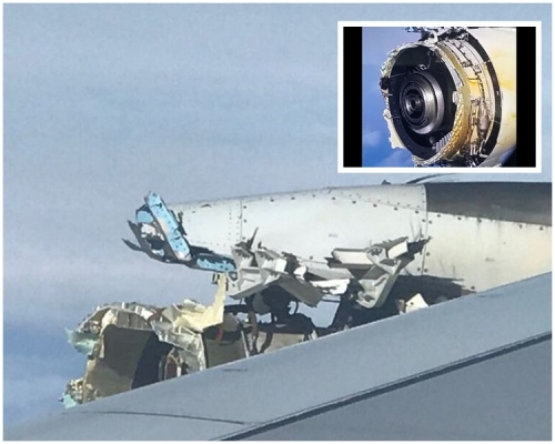 出事引擎部分外壳裂开。RickEngebretsen Twitter 图片