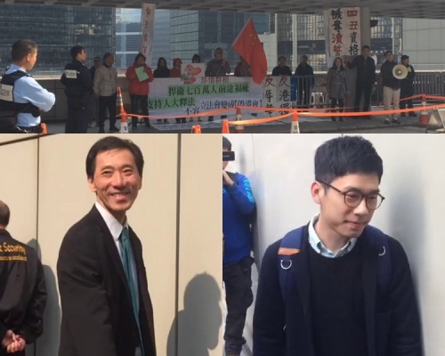 羅冠聰及姚松炎到場。黃詠雯攝

