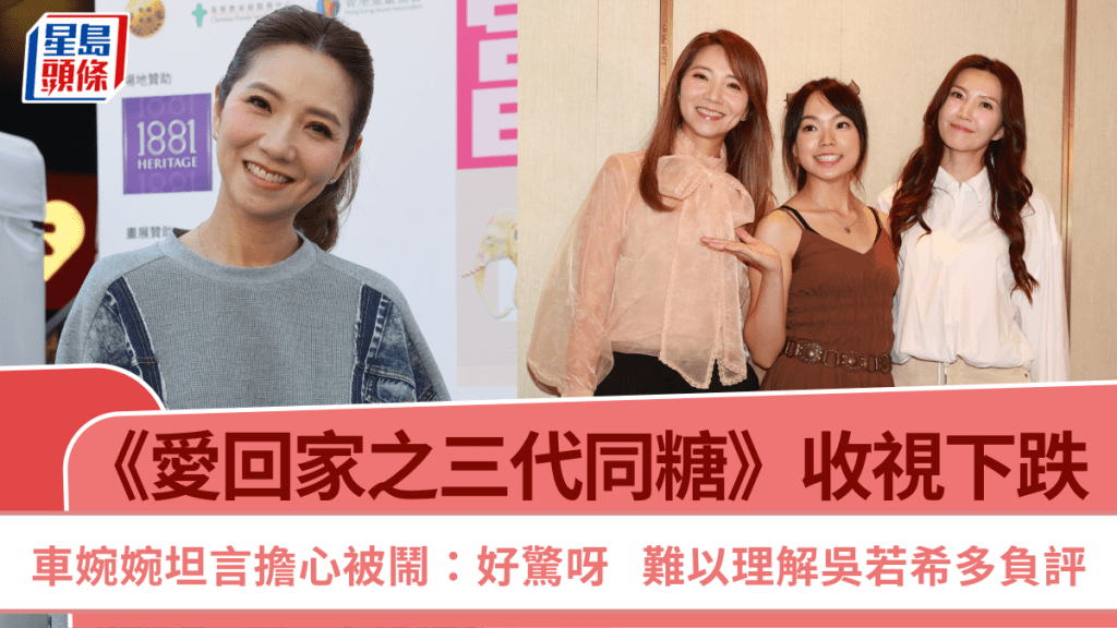 《愛回家之三代同糖》收視跌  車婉婉坦言擔心被鬧：好驚呀  難以理解吳若希多負評