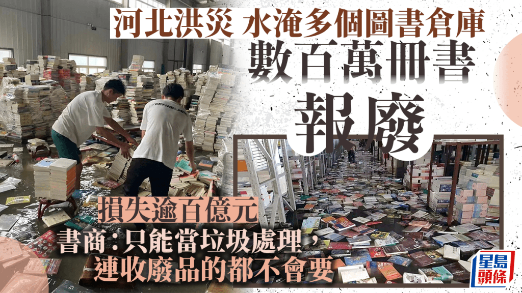 倉庫裏的圖書不少泡在了水裏。
