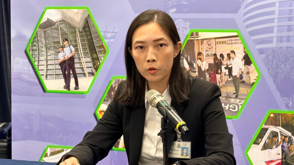 警方西九龍總區刑事部署理警司唐澤欣。 警方西九龍總區刑事部署理警司唐澤欣。