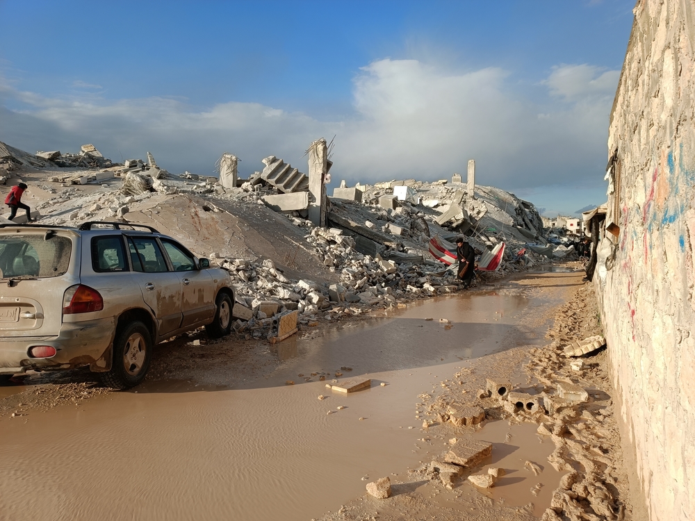 地震後伊德利卜（Idlib）省阿爾達納（Al-Dana） 市一座被毀建築。無國界醫生圖片