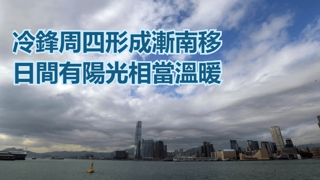 預測明日日間部分時間有陽光及相當溫暖。 氣溫介乎21至27度。