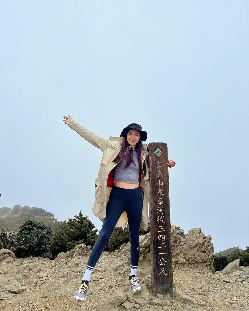 曾淑雅去年5月时去台湾3,000米高山，其实当时已有身孕，但她并不知道。