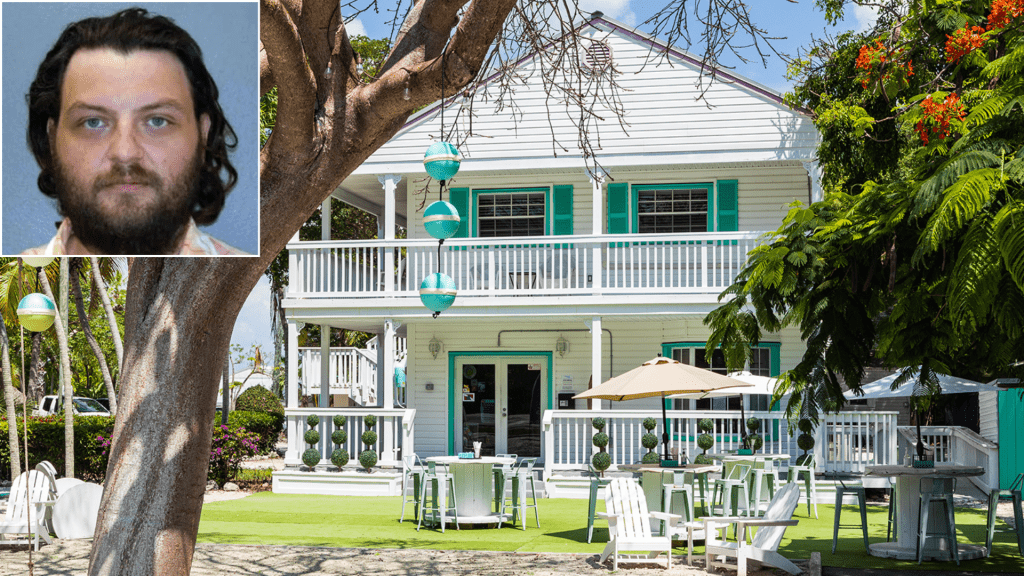 佛州基拉戈(Key Largo)潛水度假村「阿莫瑞潛水度假村」(Amoray Dive Resort)發生命案,疑兇蘭姆(小圖)被捕。