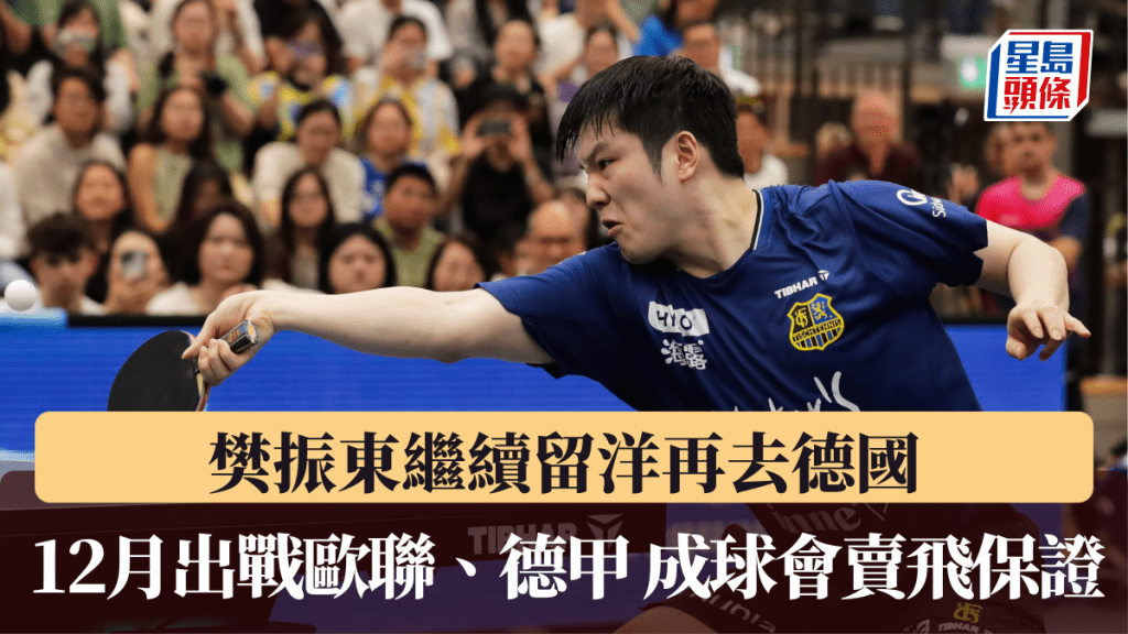 樊振东继续留洋再去德国，12月出战欧联、德甲。新华社