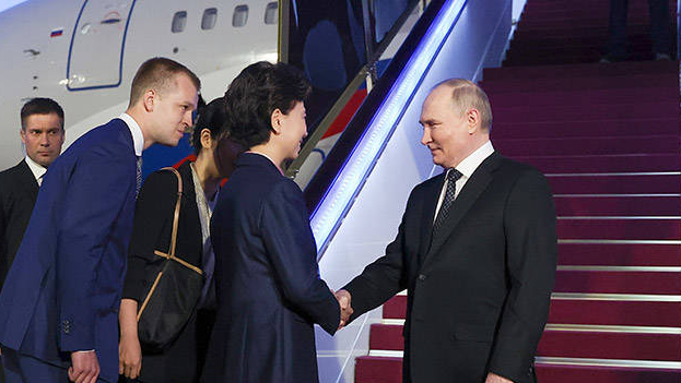 普京凌晨抵達北京展開連任後首次外訪。