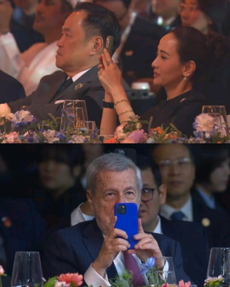 泰國新總理阿努廷(上圖左)的夫人塔南農(上圖右),和智利外交部長范克拉倫(下圖)都興奮拍攝GD。 泰國新總理阿努廷(上圖左)的夫人塔南農(上圖右),和智利外交部長范克拉倫(下圖)都興奮拍攝GD。