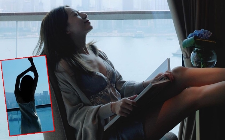 龔嘉欣之前在網上晒背面照，有網民要求正面相，她終於順應民意Po性感照。