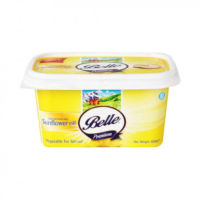 Belle Premium Vegetable Fat Spread Made With SunflowerOil(630微克/公斤)。