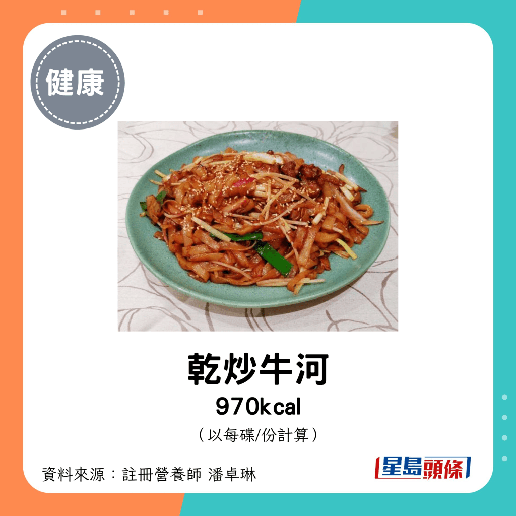 乾炒牛河 970kcal（每碟）