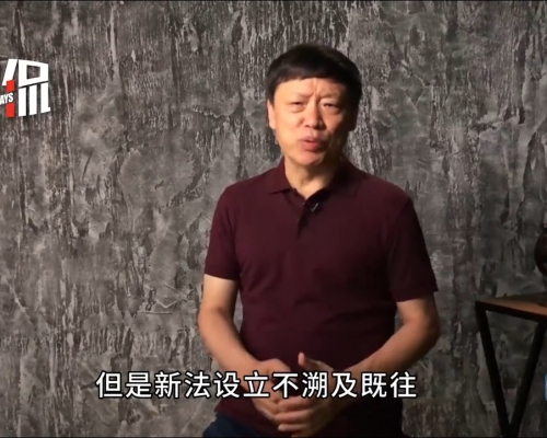 胡錫進警告，如果有人在7月1日後繼續行惡，國安法等著他們。影片截圖