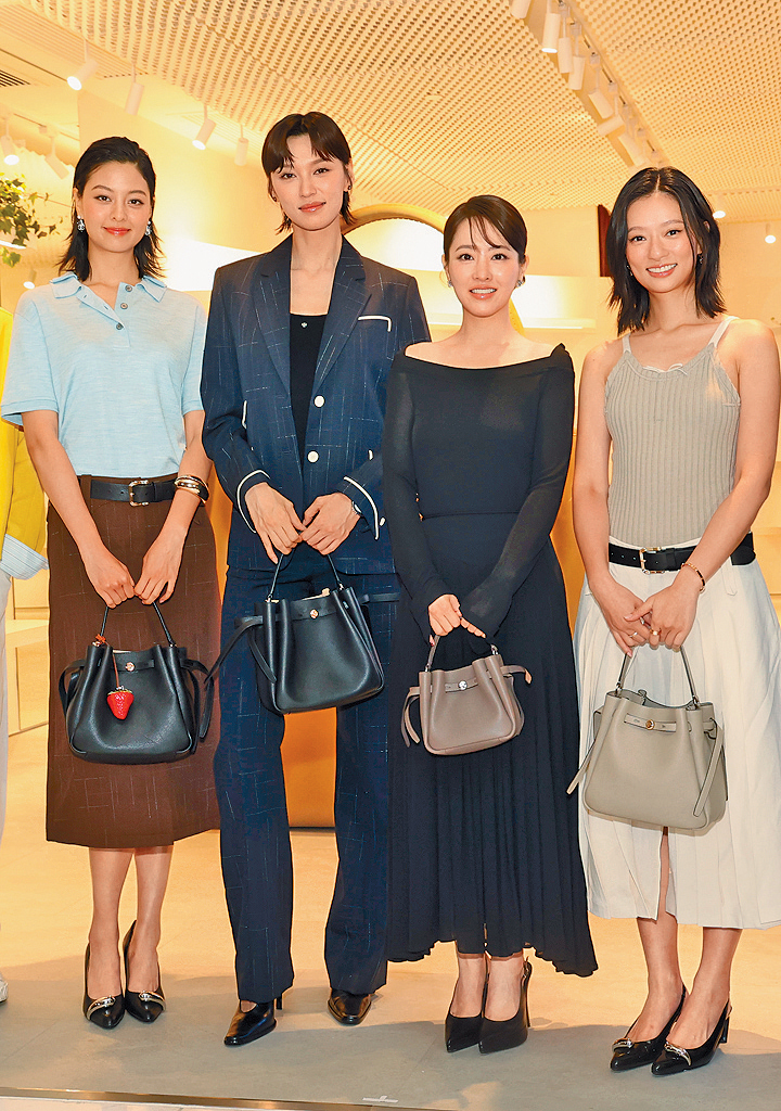 （左起）盧慧敏、王丹妮、韓國女星朴寶英、kayan9896在活動上開心合照。