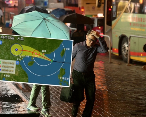 天文台考慮明日凌晨改發八號烈風或暴風信號。