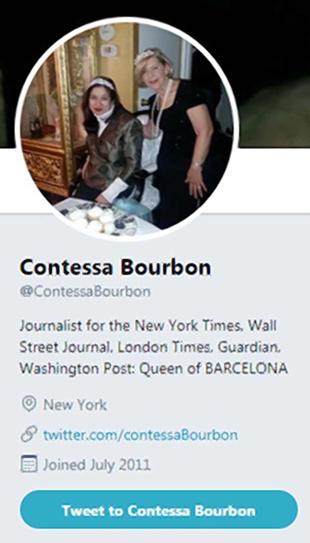 波旁在Twitter上指自己是《华尔街日报》、《泰晤士报》等记者。 网上图片