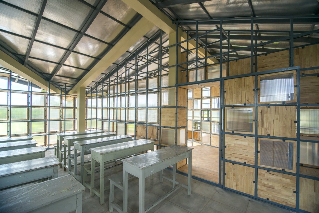 Adventurous Global School內裏的格狀結構可隨需要轉變課室布置。